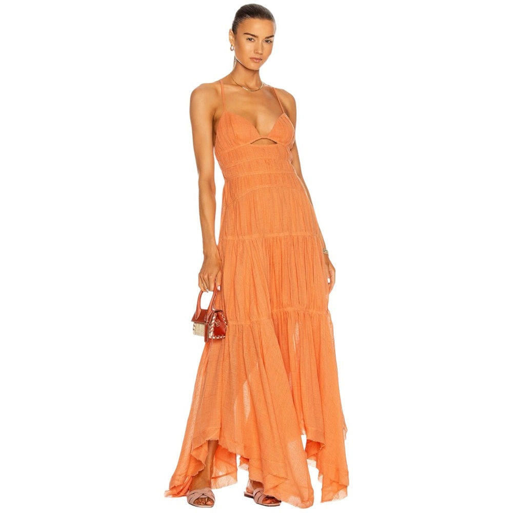 Jonathan Simkhai | Winnie Maxi Dress in Caramel - Size Small
